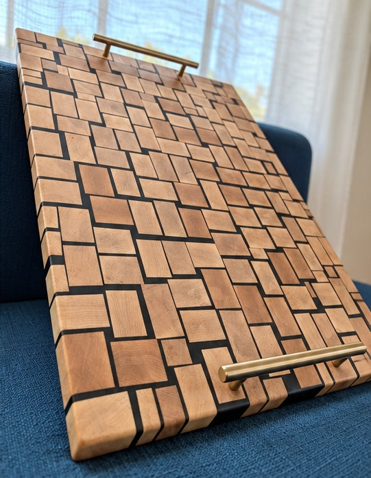 Maple mosaic serving tray