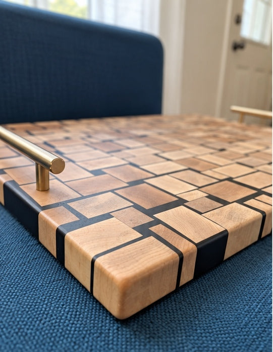 Maple mosaic serving tray